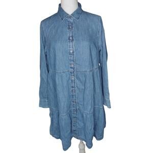 GAP Light Blue Denim Midi Dress